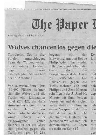 Zeitungsartikel Wolves chancenlos gegen die Trolls